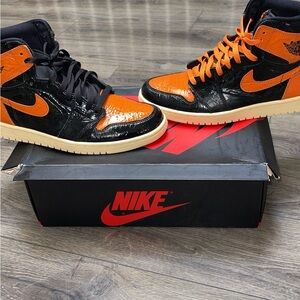 Jordan Athletic Shoes Black and Orange